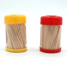 Palillos de bambú recipientes de plástico para palillos de dientes